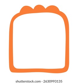 Doodle wave curve edge frame. Hand drawn wavy rectangle border. Doodle brush drawn square and circle picture frame. Vector illustration isolated on white background.