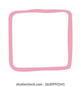 Doodle wave curve edge frame. Hand drawn wavy rectangle border. Doodle brush drawn square and circle picture frame. Vector illustration isolated on white background.