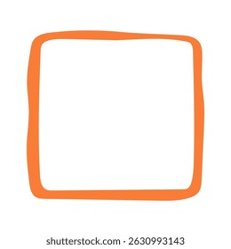 Doodle wave curve edge frame. Hand drawn wavy rectangle border. Doodle brush drawn square and circle picture frame. Vector illustration isolated on white background.