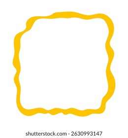 Marco de borde de curva de onda Doodle. Borde de rectángulo ondulado dibujado a mano. Doodle pincel dibujado cuadrado y círculo marco de imagen. Ilustración vectorial aislada sobre fondo blanco.