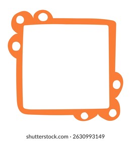 Doodle wave curve edge frame. Hand drawn wavy rectangle border. Doodle brush drawn square and circle picture frame. Vector illustration isolated on white background.