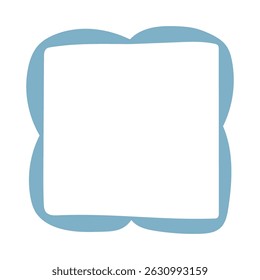 Marco de borde de curva de onda Doodle. Borde de rectángulo ondulado dibujado a mano. Doodle pincel dibujado cuadrado y círculo marco de imagen. Ilustración vectorial aislada sobre fondo blanco.
