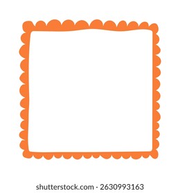 Doodle wave curve edge frame. Hand drawn wavy rectangle border. Doodle brush drawn square and circle picture frame. Vector illustration isolated on white background.