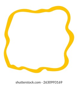 Marco de borde de curva de onda Doodle. Borde de rectángulo ondulado dibujado a mano. Doodle pincel dibujado cuadrado y círculo marco de imagen. Ilustración vectorial aislada sobre fondo blanco.