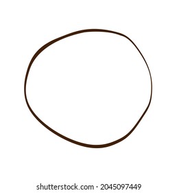 Doodle Wave Hand Drawn Scribble Circle art line frame. Vector scandinavian design element for your story text.