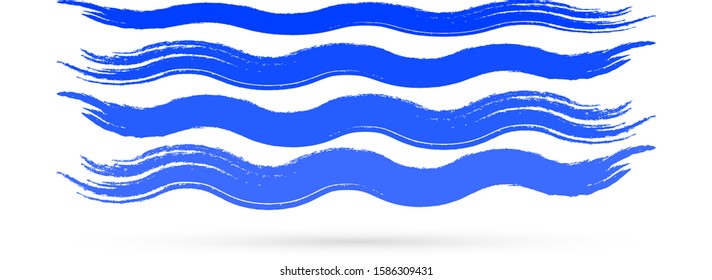 Doodle wave icon isolated on white. Water grunge design. Hand drawing vector illustration. art line, brush ink, vector illustration