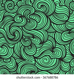 doodle wave seamless abstract pattern 