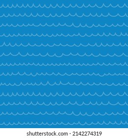 Doodle Wave Seamless Pattern. Nautical Seamless Pattern.