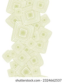 doodle wave square texture vertical frame seamless pattern isolated on white background, vector abstract.