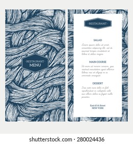 Doodle waves menu template. Vector illustration
