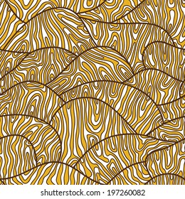 doodle waves pattern . Seamless vector doodle pattern with waves