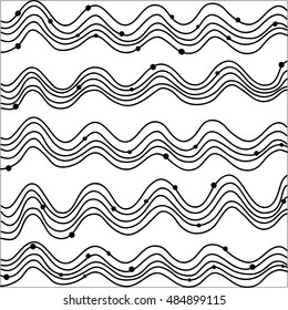Doodle wavy dotted line of hand draw background.