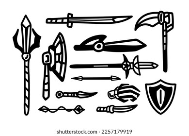 Doodle Weapon Illustration Vector Art
