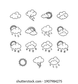 Doodle Weather Icon Vector Set