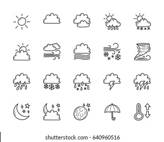 Doodle Weather Icons Set Hand Drawing Stock Vector (Royalty Free ...