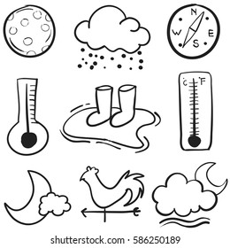 Doodle of weather set element