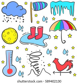 Doodle of weather set style