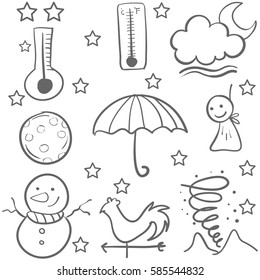 Doodle of weather set vector illustration