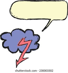 doodle weather and speech bubble