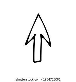 Doodle web arrow icon in vector. Hand drawn web arrow icon in vector. Computer mouse arrow icon in vector.