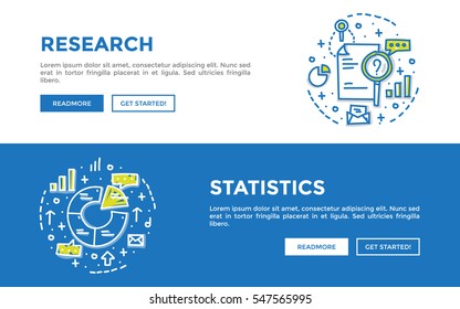 Doodle web banners vector illustration of business.  Concepts web banner and printed materials. 