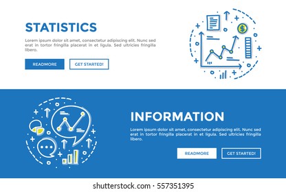Doodle web banners vector illustration of business.  Concepts web banner and printed materials. 