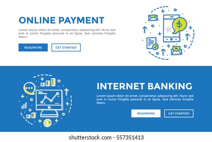 Doodle web banners vector illustration of business.  Concepts web banner and printed materials. 