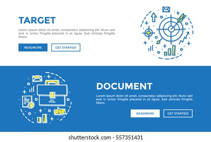Doodle web banners vector illustration of business.  Concepts web banner and printed materials. 