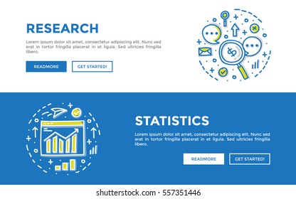 Doodle web banners vector illustration of business.  Concepts web banner and printed materials. 