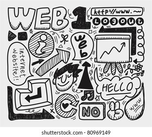 doodle web element icon set