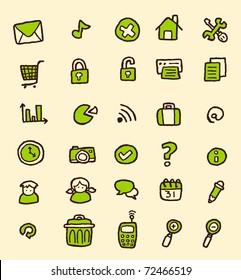 doodle web icon set