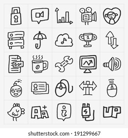 doodle web icons set