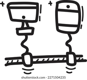 Doodle web seo conectado símbolo de icono vector