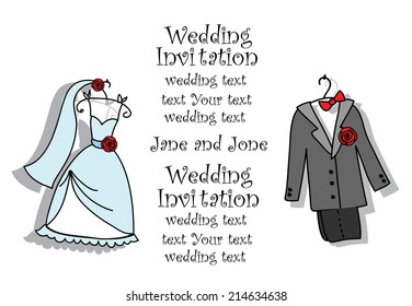 Doodle wedding invitation