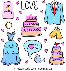 Doodle of wedding party colorful