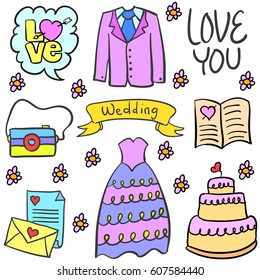 Doodle of wedding party style design