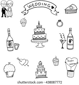 Doodle of wedding party vector