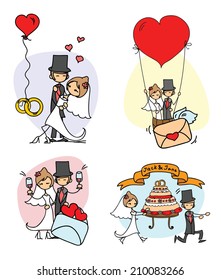 Doodle wedding set 