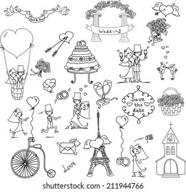 Doodle wedding set 