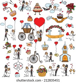Doodle wedding set 