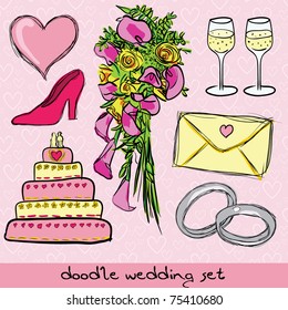 doodle wedding set
