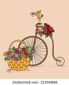 Doodle wedding or valentine background