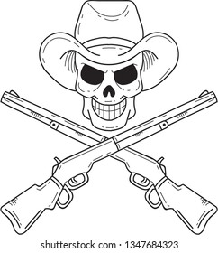 Doodle West Wild Vector Illustration can be used for poster, graphic element, badge, emblem, and many more