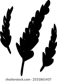 A doodle of wheat or rice stalks, symbolizing grain harvest.