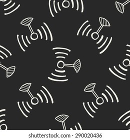 doodle wifi seamless pattern background