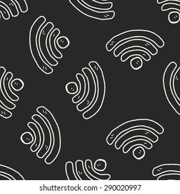 Doodle Wifi Seamless Pattern Background