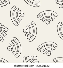 Doodle Wifi Seamless Pattern Background