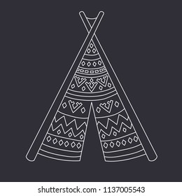 Doodle Wigwam Teepee House Doodle Vector Icon 