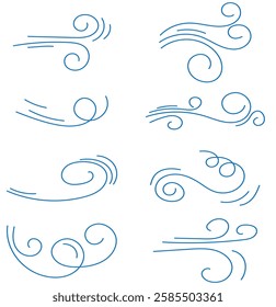 doodle wind blow, gust design isolated on white background. vector hand drawn  vector illustration. 1176