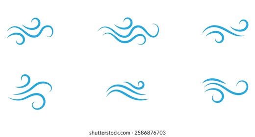 
Doodle wind blow, gust design isolated on white background. vector hand drawn illustration.